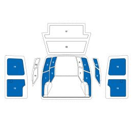 Sowaflex SET Wand links Wand rechts Schiebetür rechts oben/unten Heckflügeltüren oben/unten
Opel Movano Mod.10 
Radstand 3682mm Frontantrieb 1 Schiebetüre